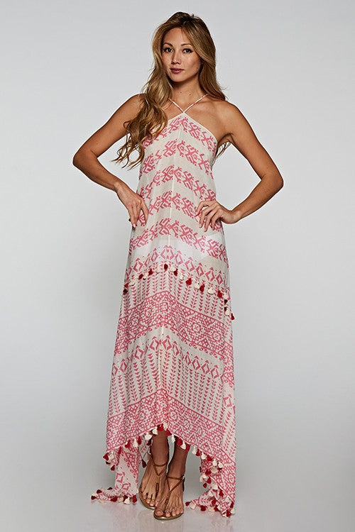 Pinky White Scarf Dress