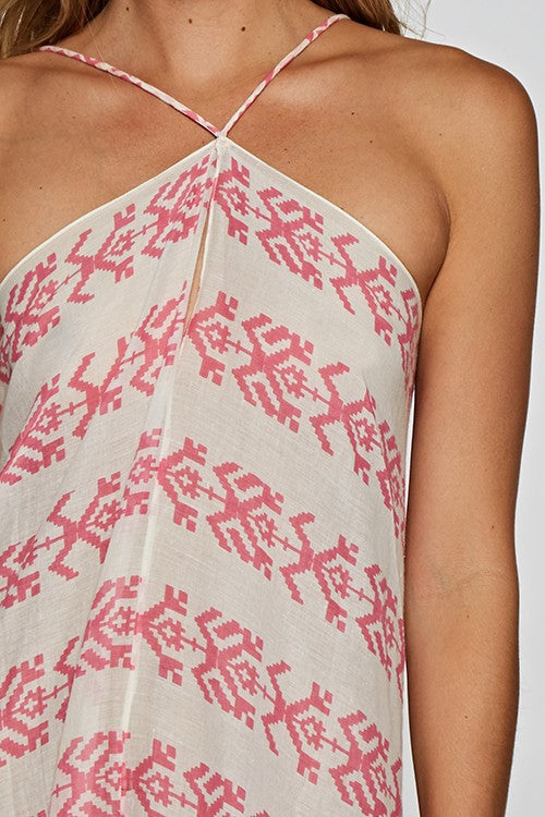Pinky White Scarf Dress