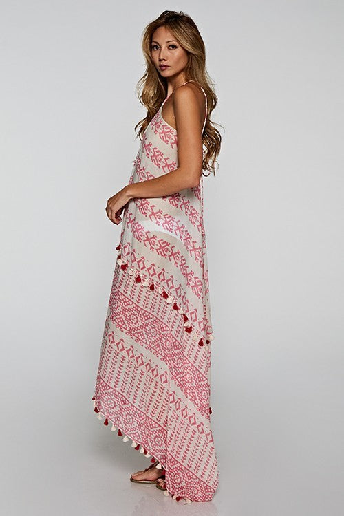Pinky White Scarf Dress