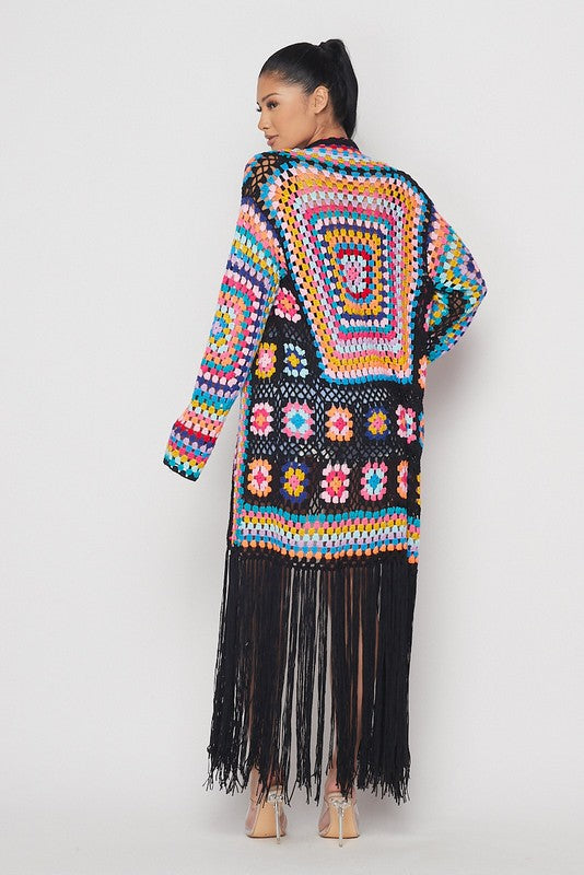 Crochet flower cardigan