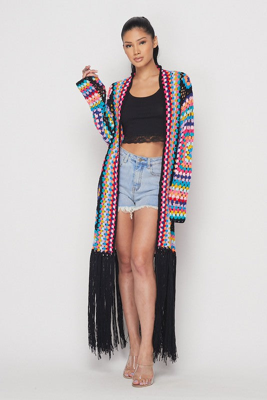 Crochet flower cardigan