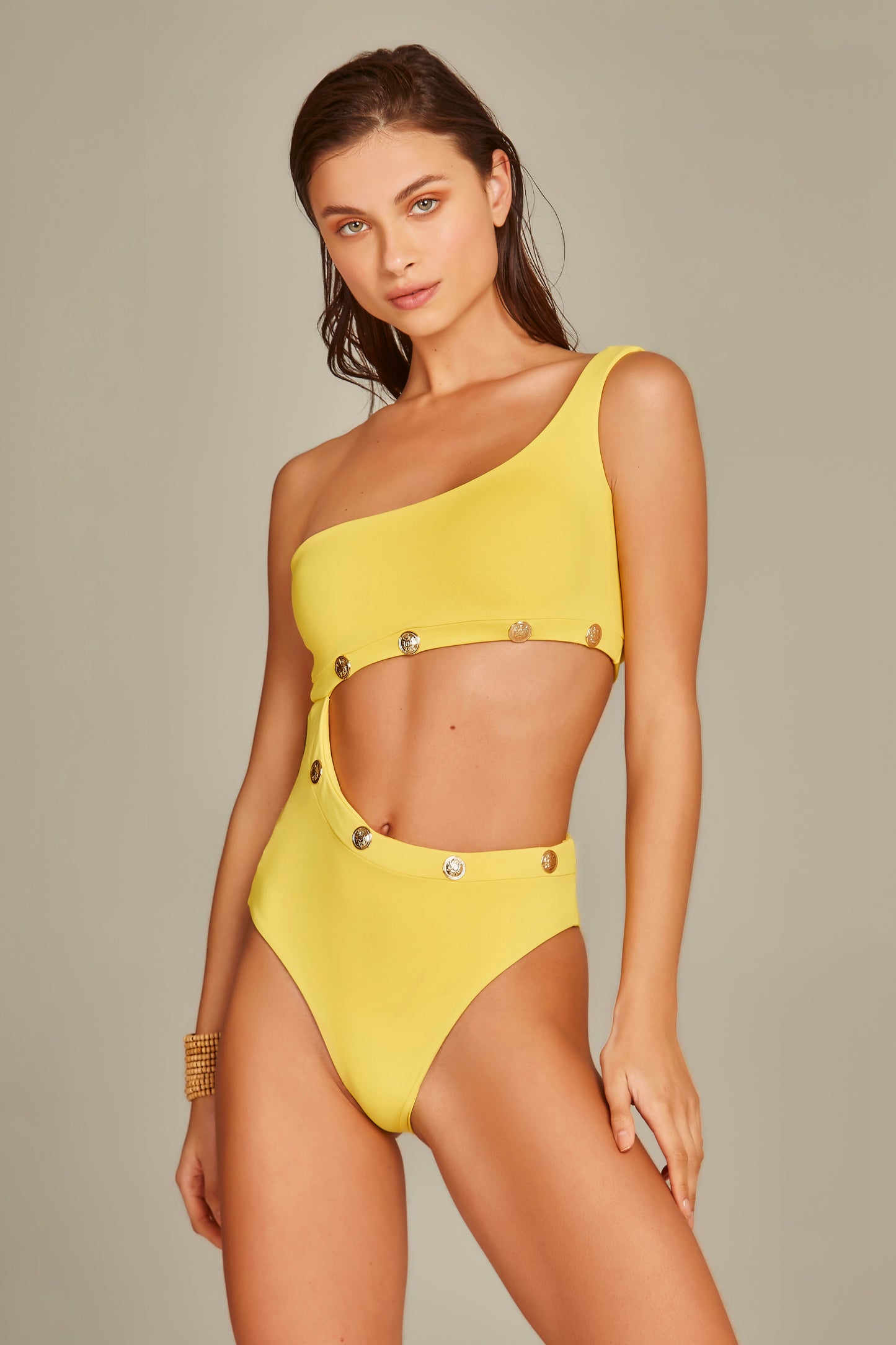 Gizelle Yellow Cut Out One Piece