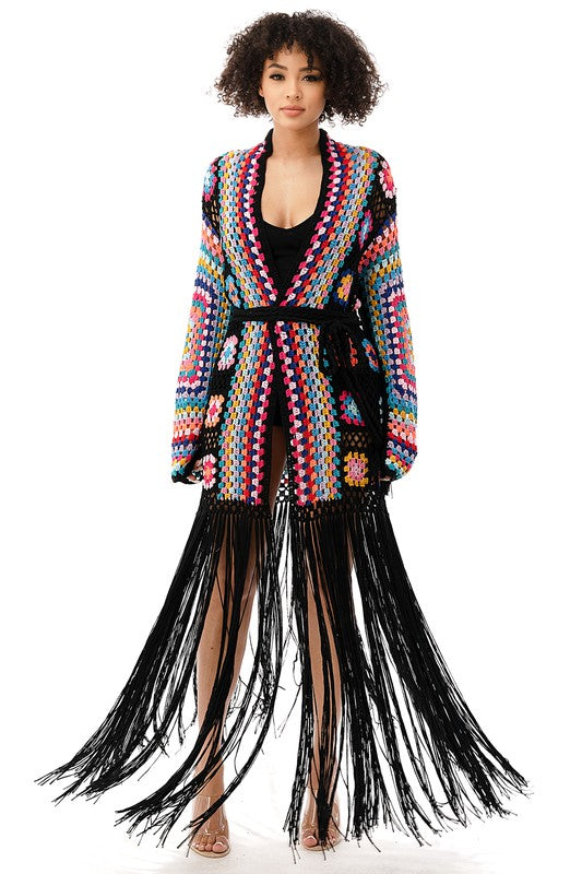 Crochet flower cardigan