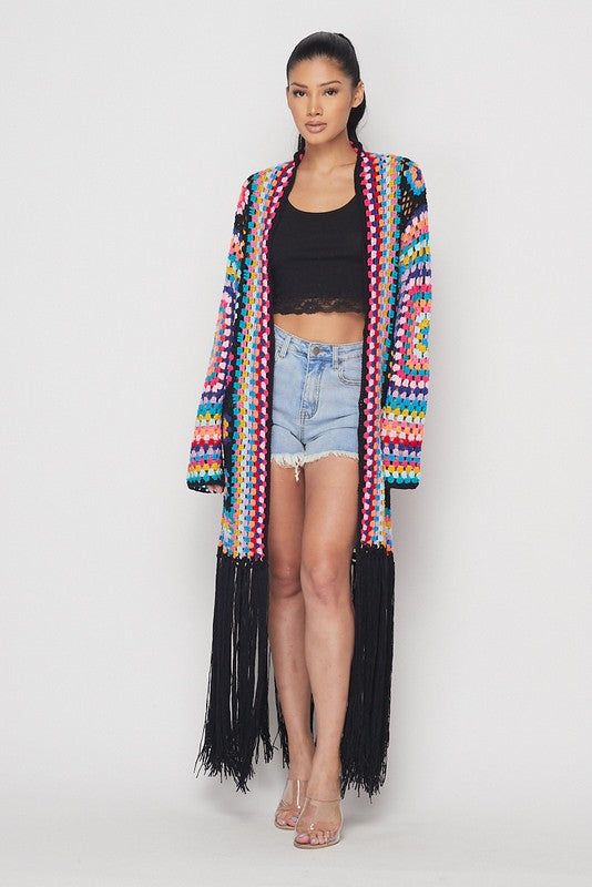 Crochet flower cardigan