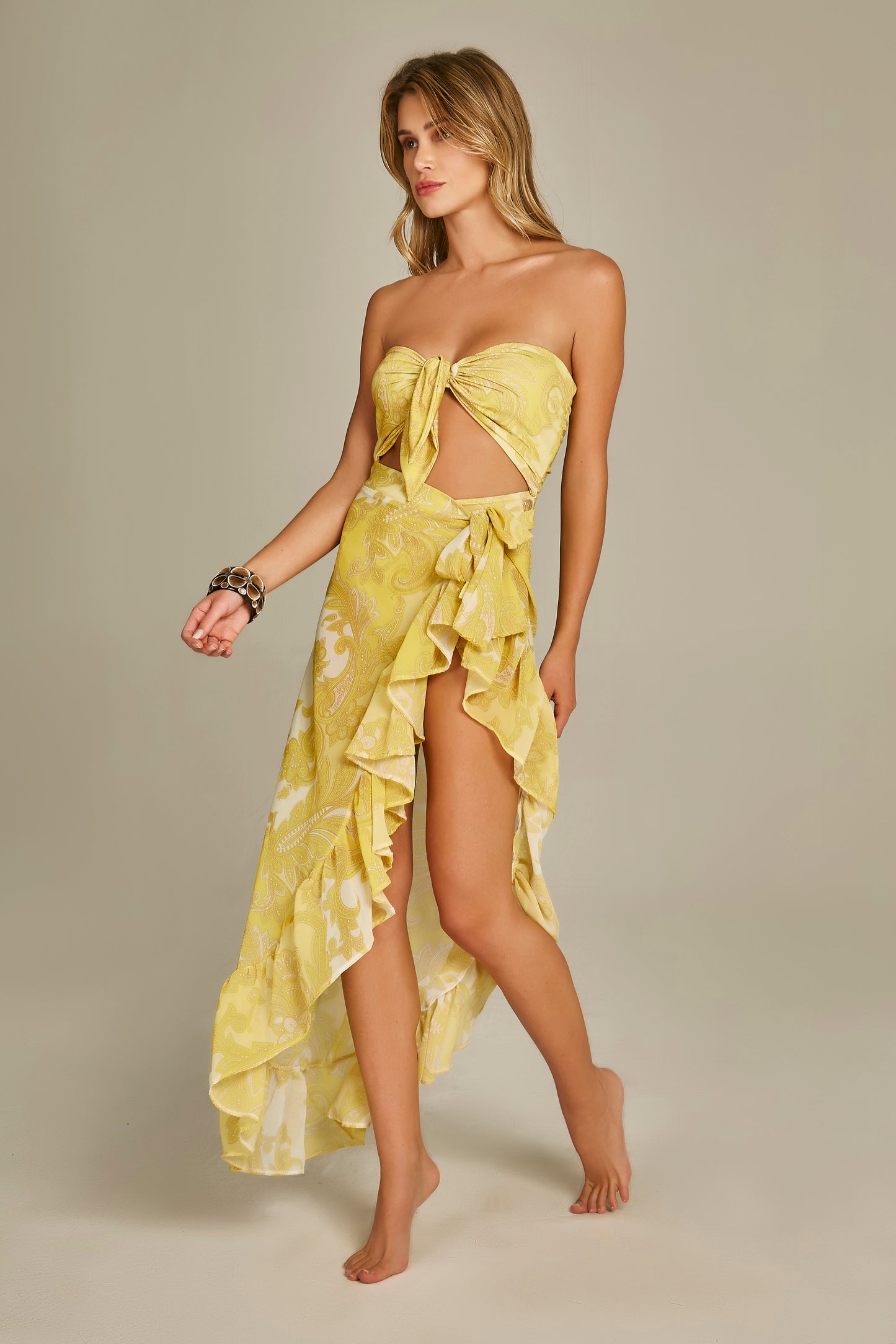 Ellis Ruffles skirt Yellow Baroque