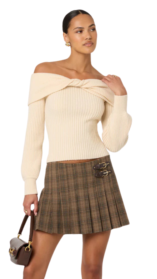 Tilde Twist Off Shoulder Sweater