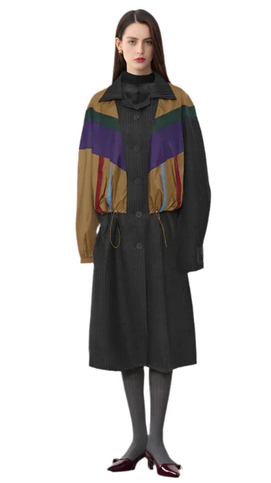 The City-Block Pinstripe Trench Coat