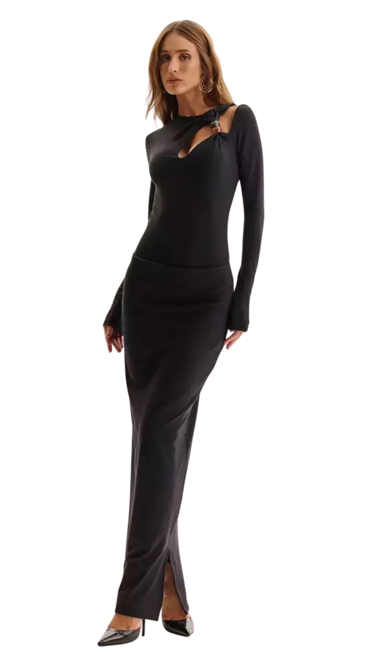 Marlene Sculptural Cut Bodysuit and Skirt Set