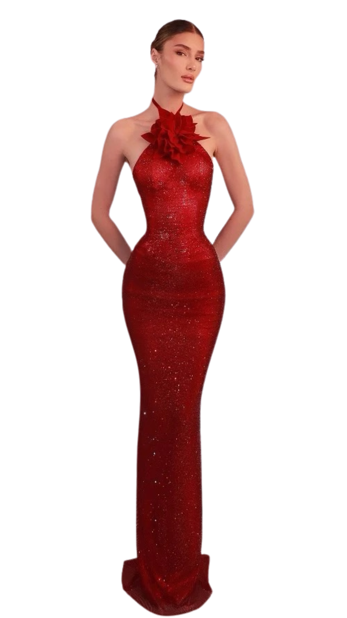 Crimson Blossom Gown