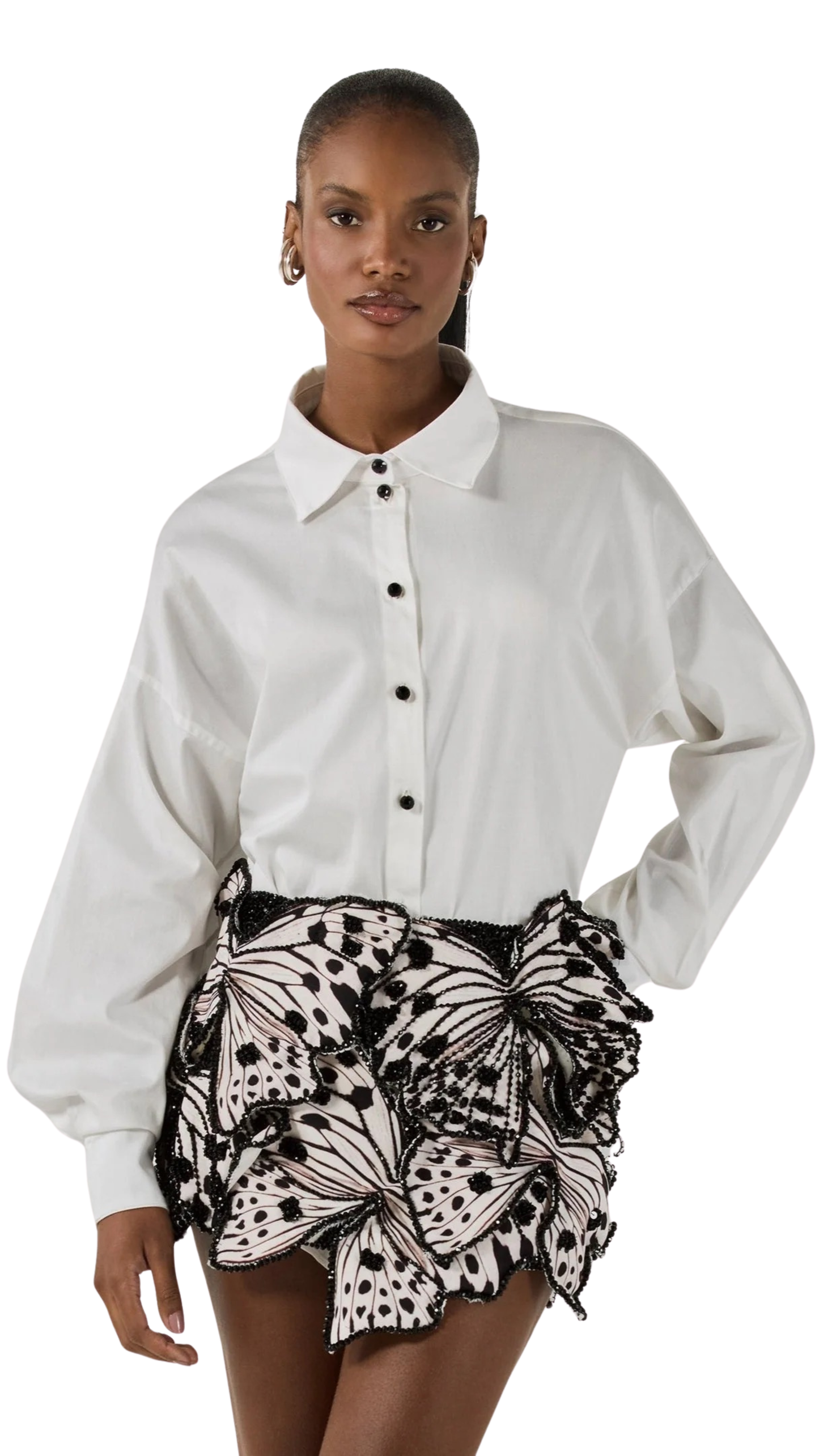 BUTTERFLY EMBROIDERED MINI SKIRT (RUNWAY)