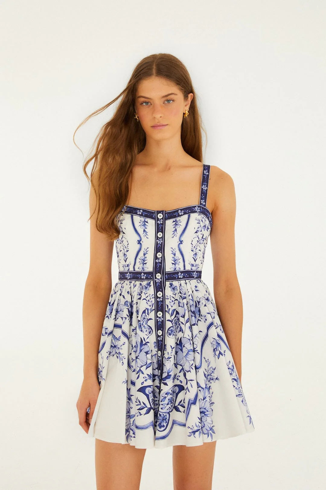 Off-White Porcelain Garden Mini Dress