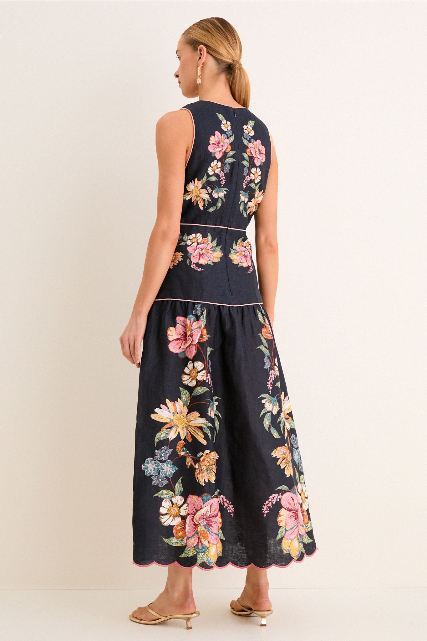 Dark Blue Maira Floral Dress