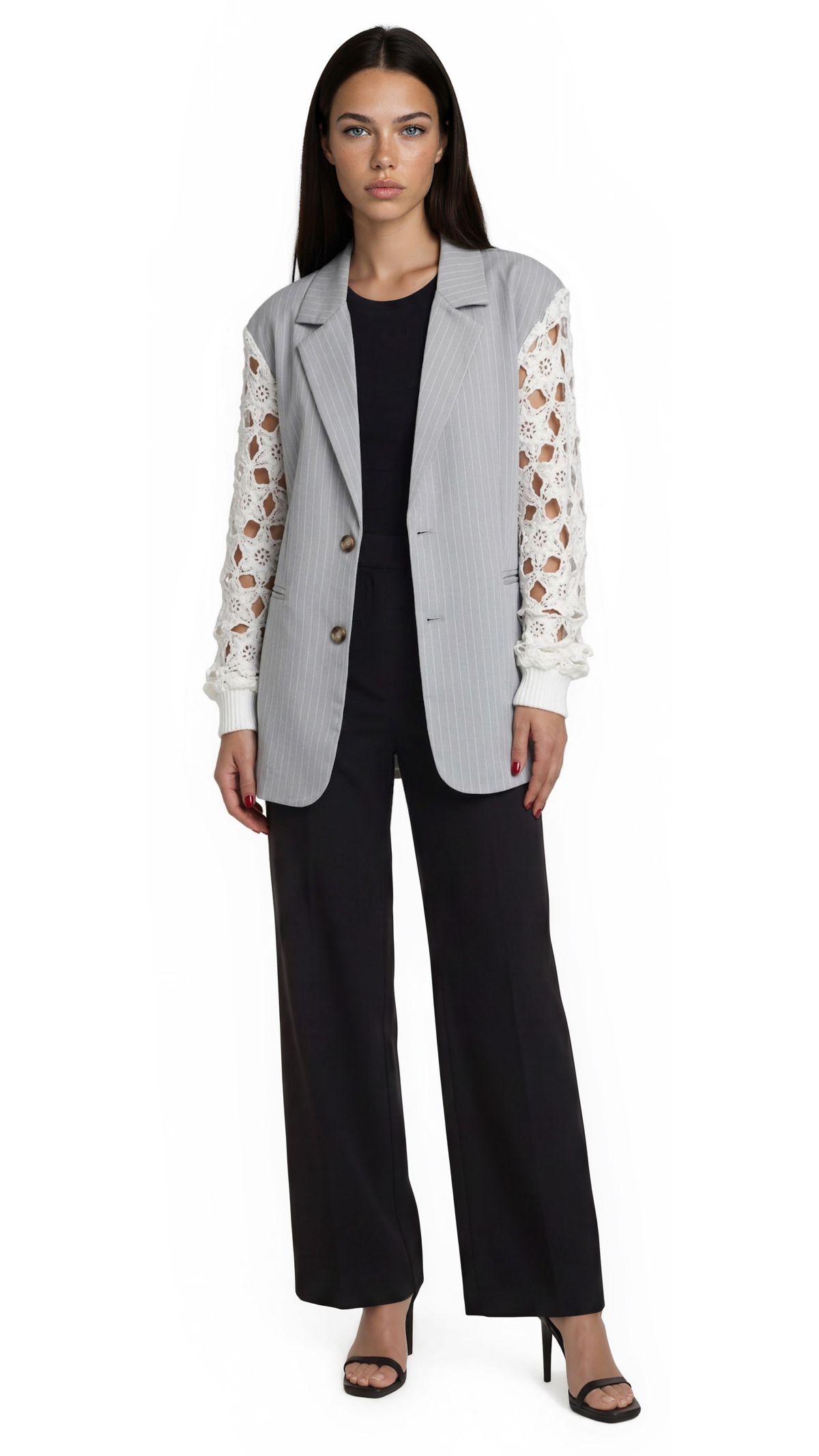 Noelle Crochet Sleeve Blazer