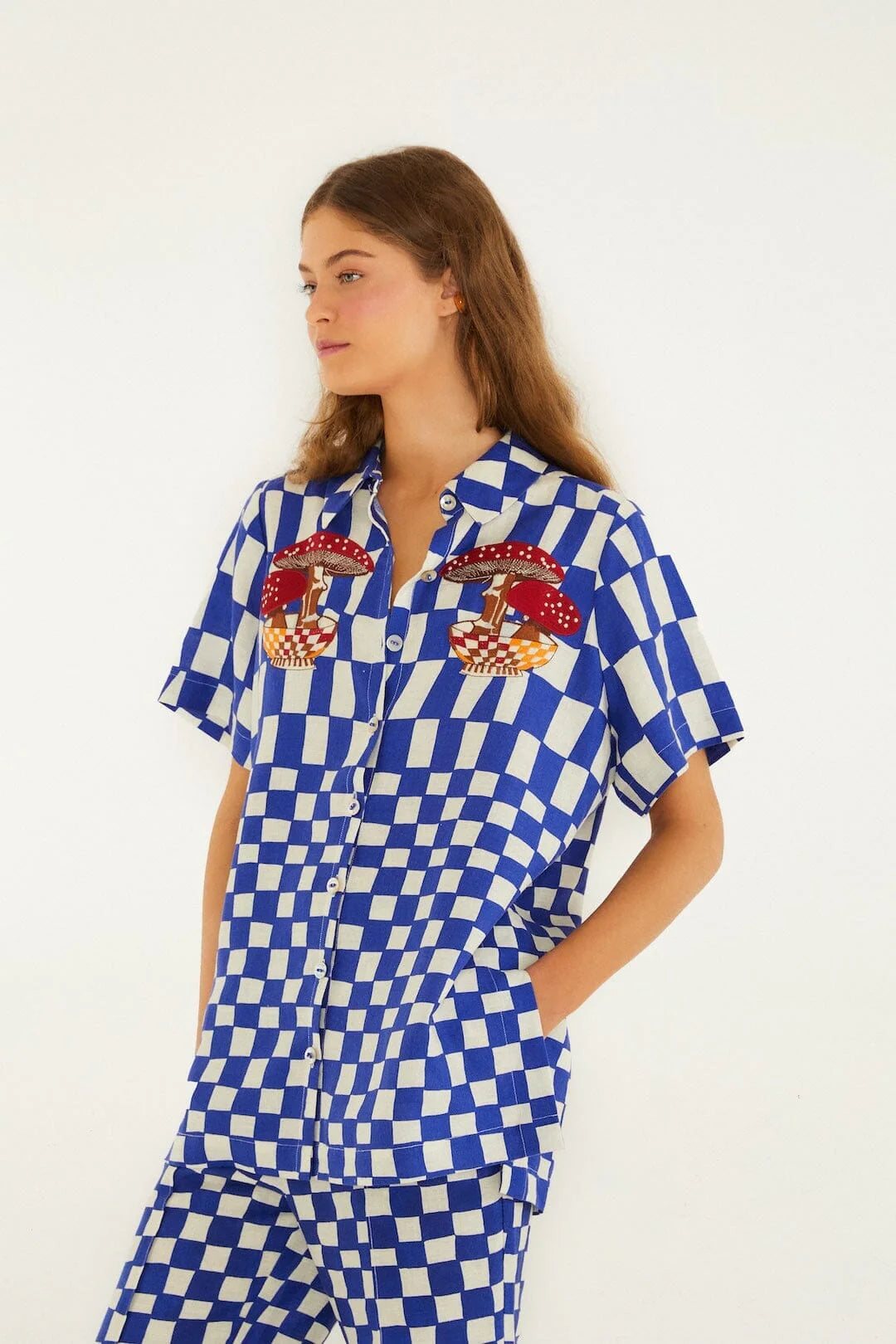 Blue Dream Checkered Pants Set