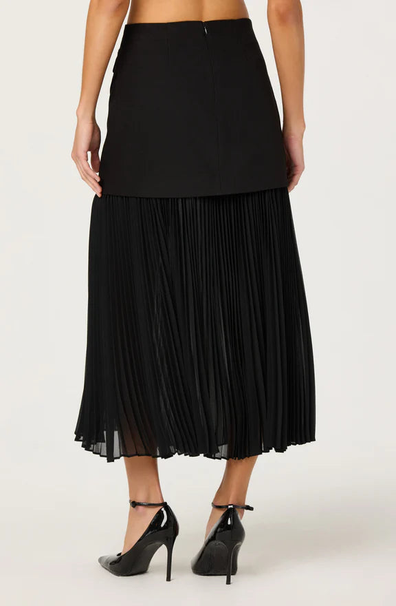 Deaile Contrast Layered Pleated Skirt