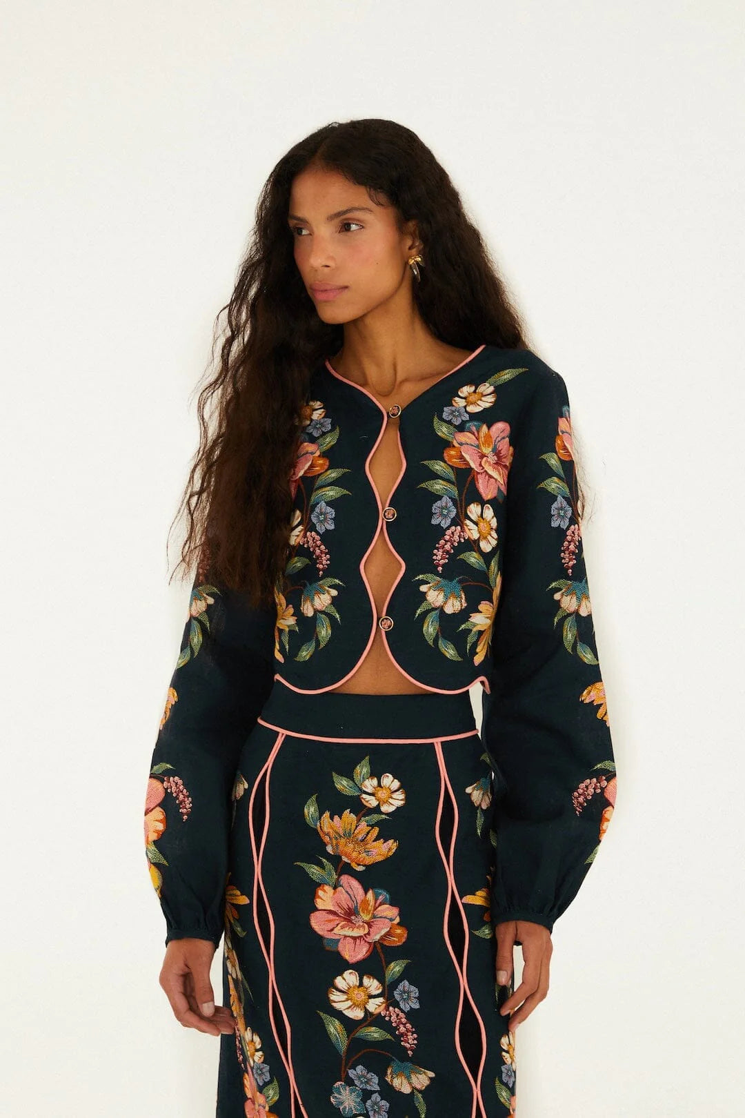 Dark Blue Maira Floral Set