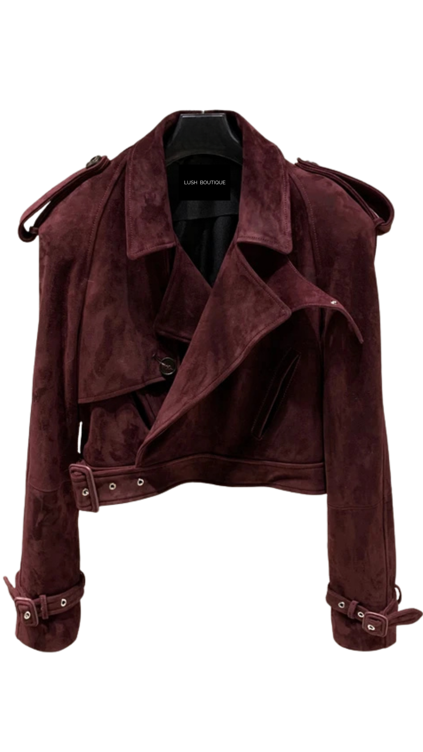 Scarlete leather jacket-Burgundy