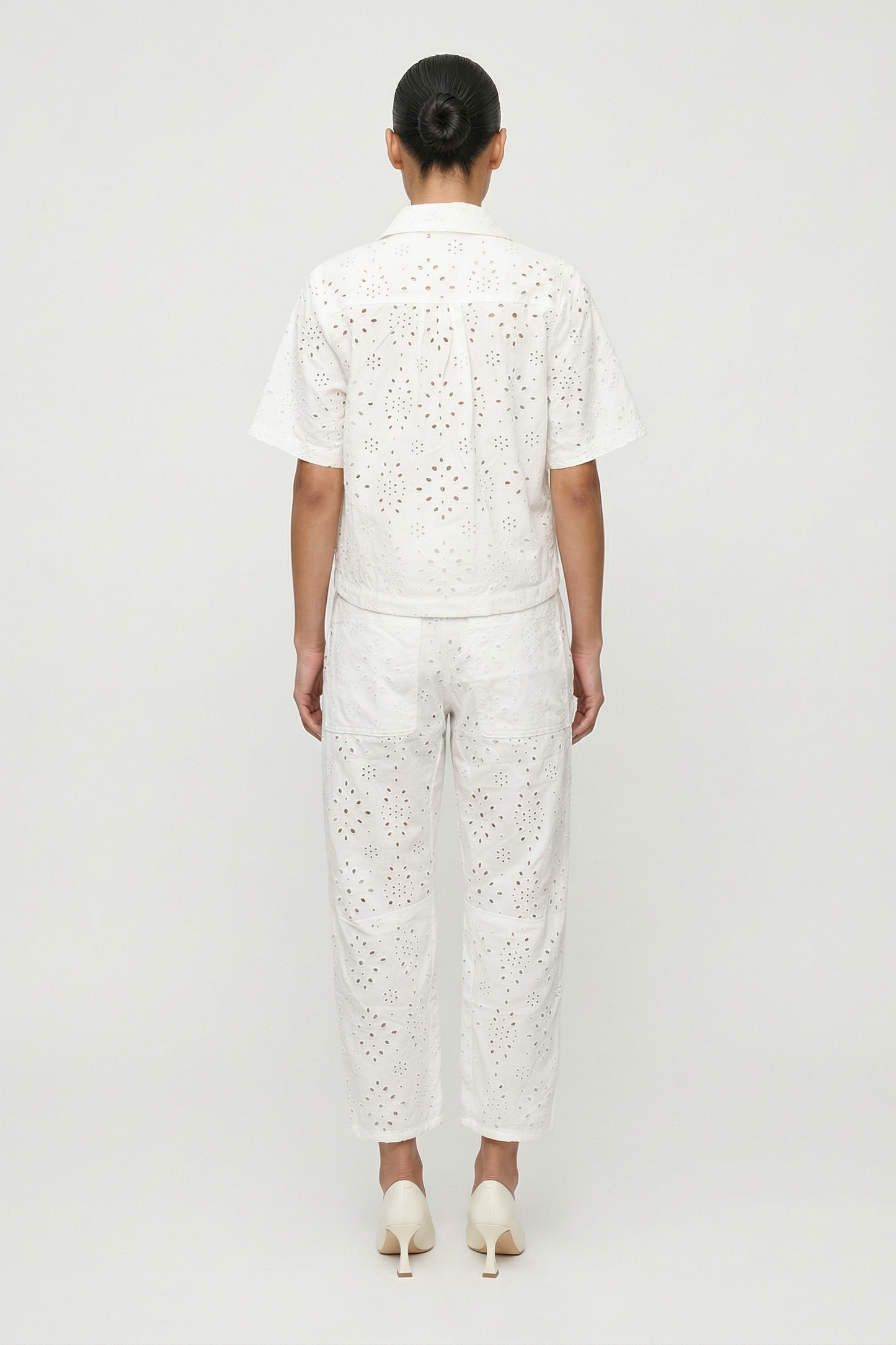 Blanc Broderie Denim Set