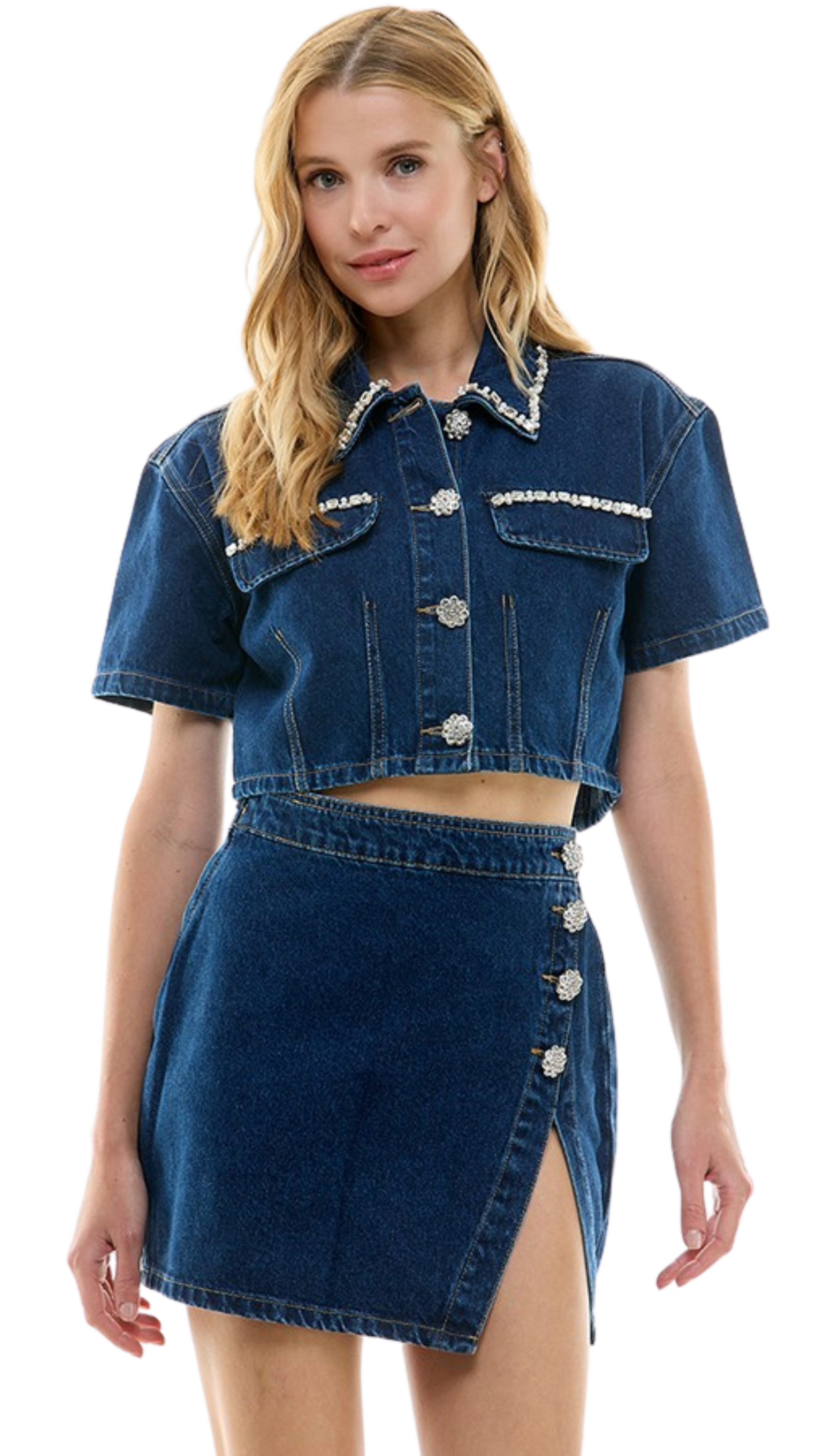 Sapphire denim Skirt Set Small