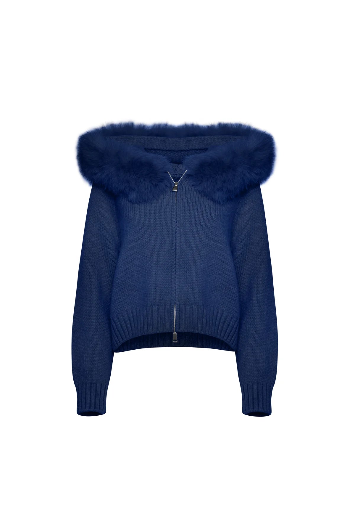 Melly Chic Fur Cardigan- Navy