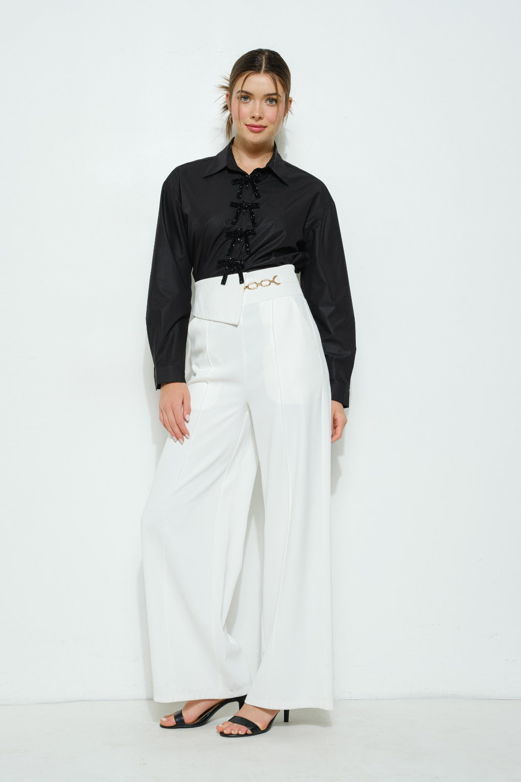 Sparkly Ribbon Shirt-Black