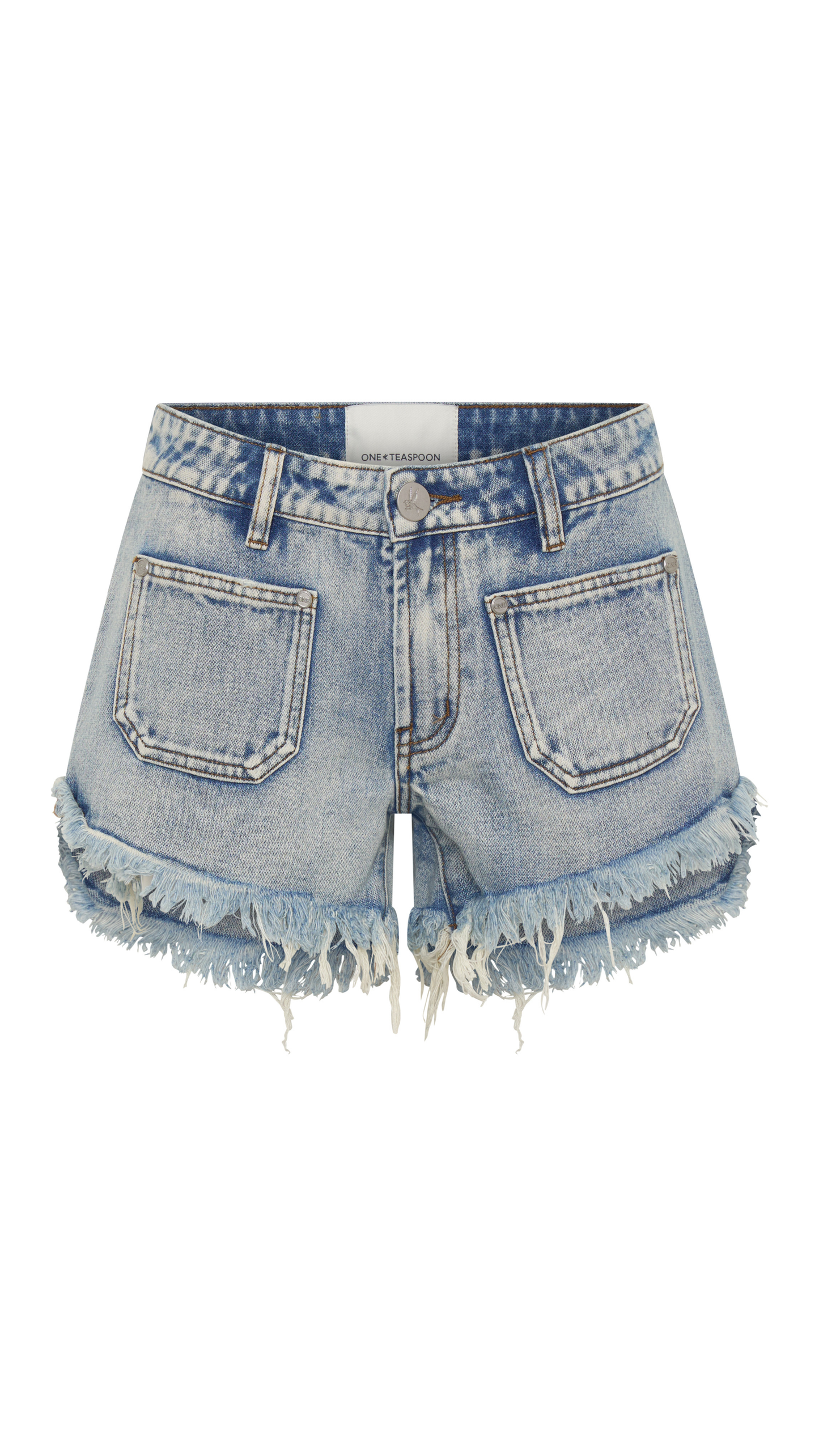 Retro Dukes Low Waist Mini Denim Shorts - Hendrixe Blue