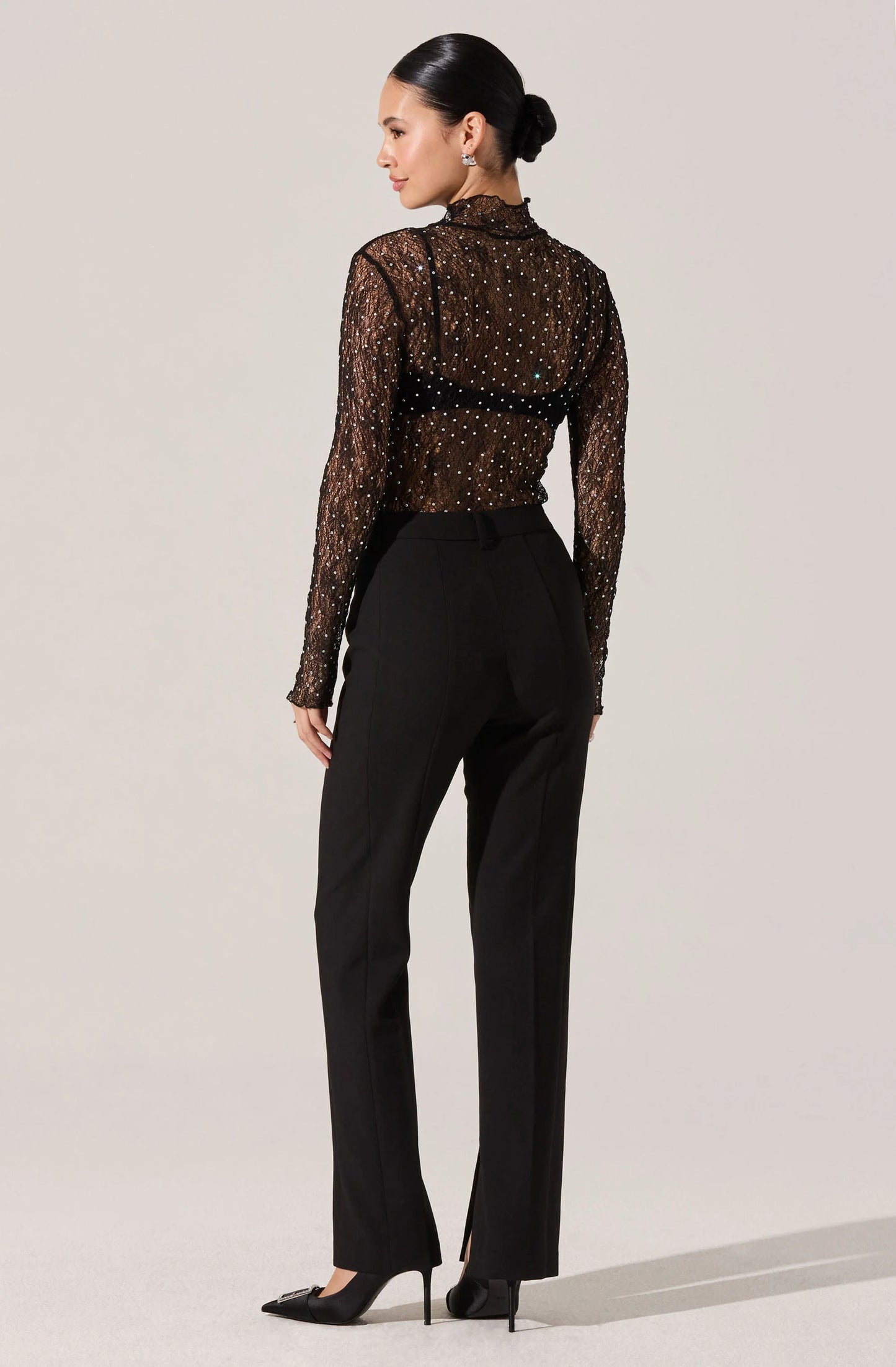 Kyra Rhinestone Lace Top