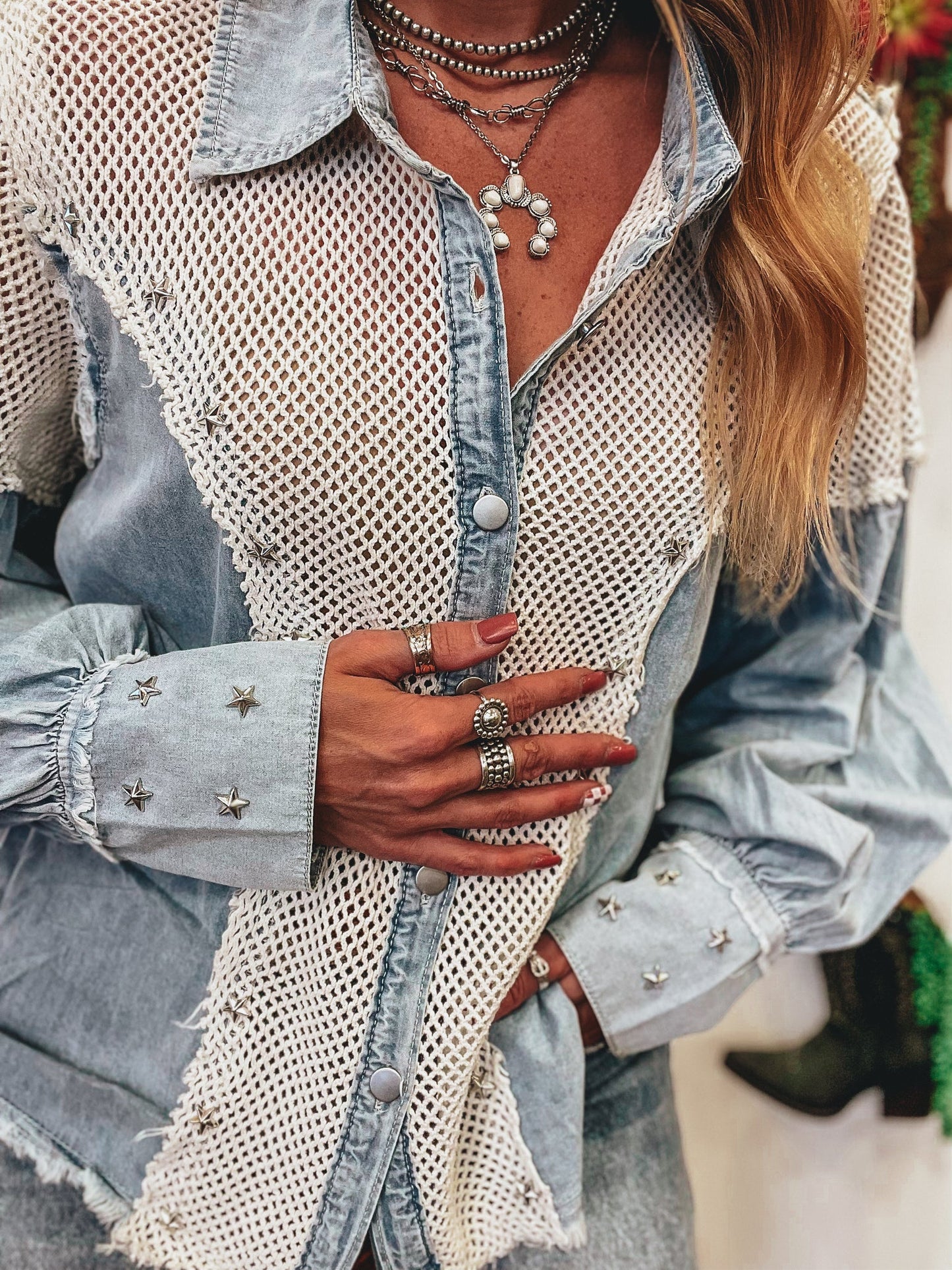 Denim Net Shirt