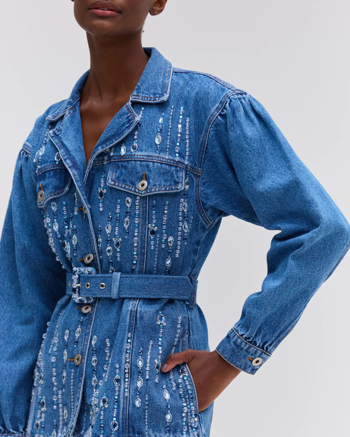 HAND-BEADED DENIM JACKET