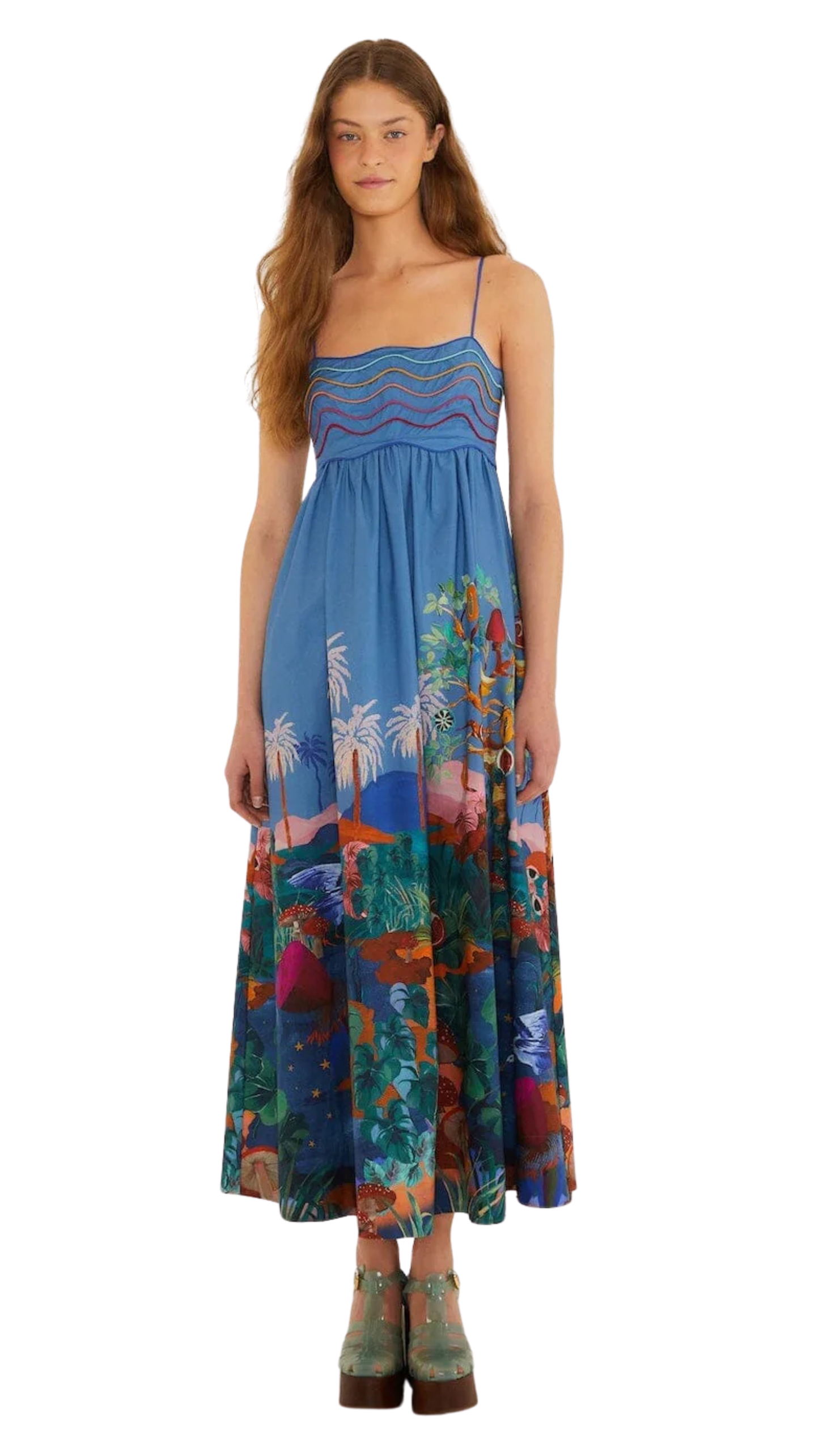 Multicolor Dream Landscape Maxi Dress