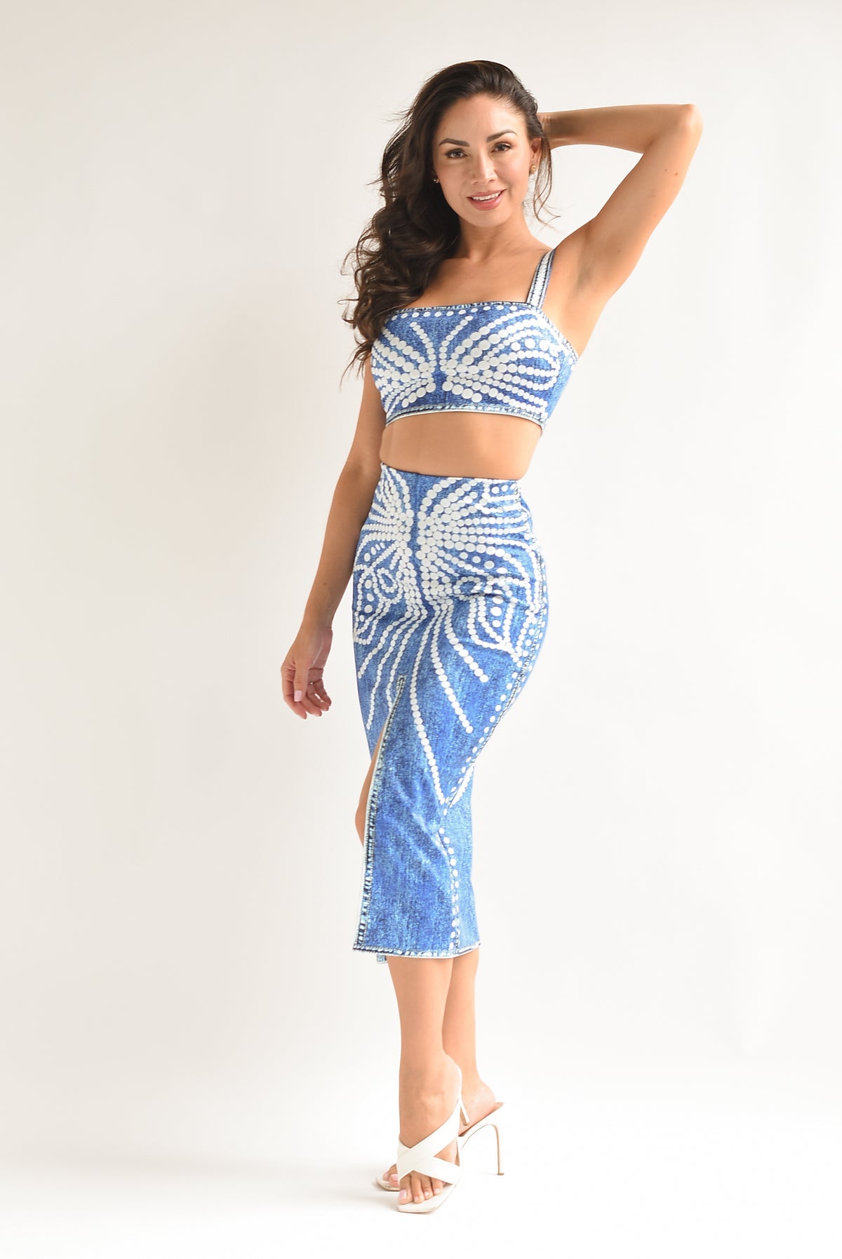 Denim Embellished Set