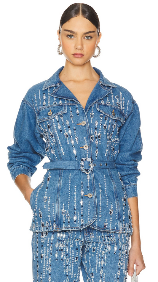 HAND-BEADED DENIM JACKET