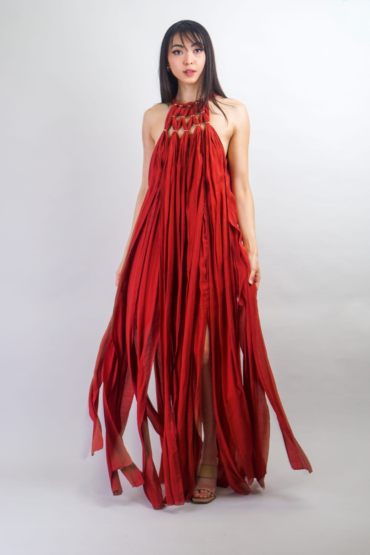 Scarlet Cascade Gown