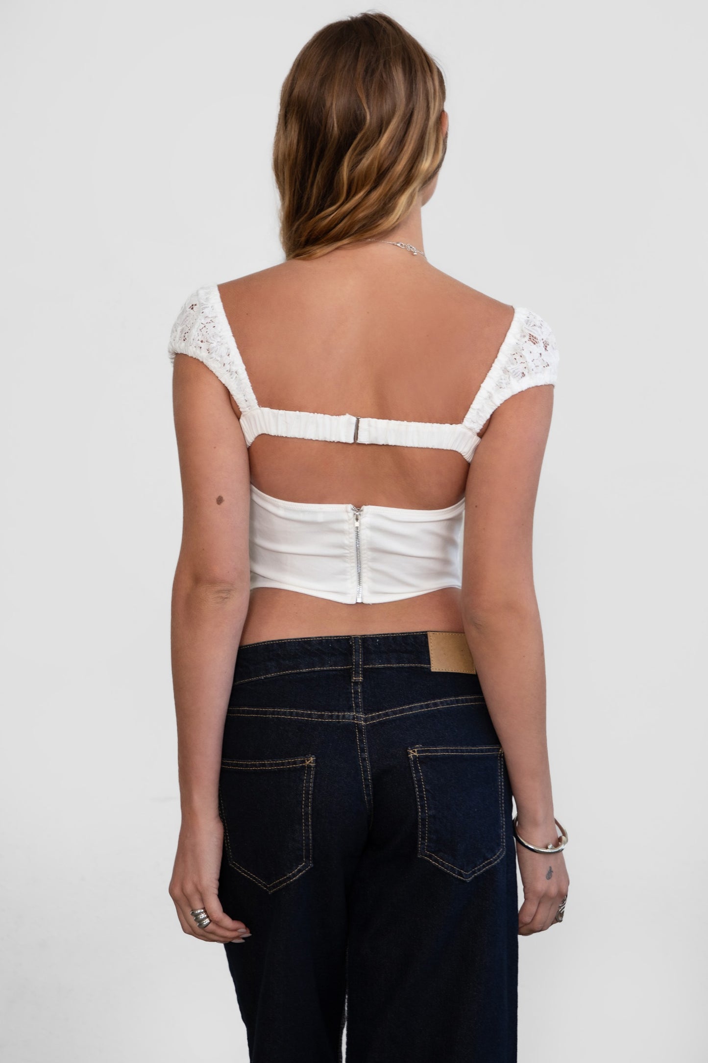 Lace Bustier Top- White