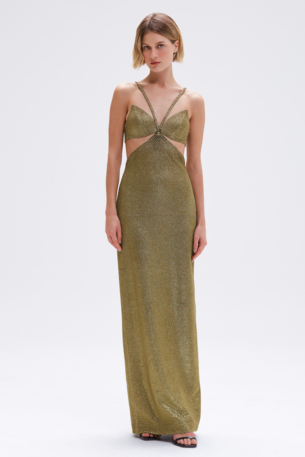 LONG GOLDEN WEAVE DRESS