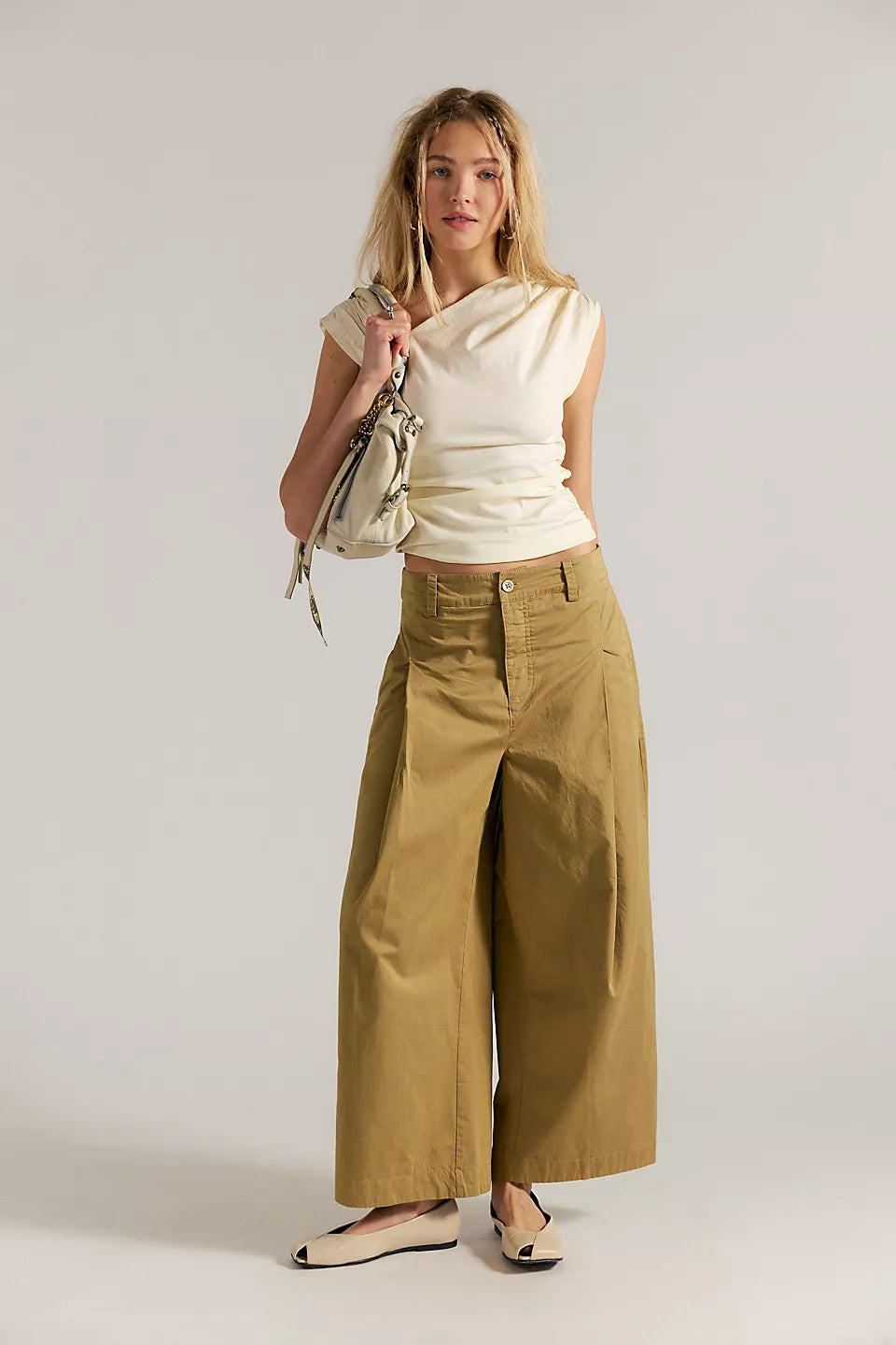 Silverlake Wide-Leg Chino Trousers-Dill Seed