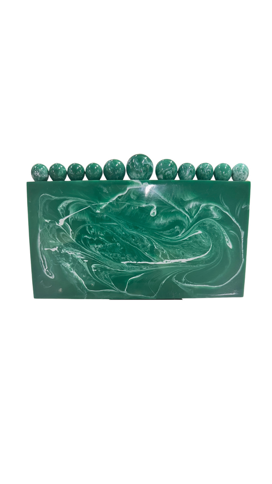 Pearls Clutch-Emerald