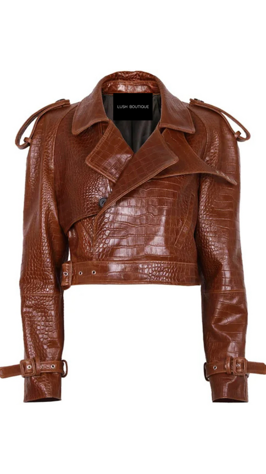 Scarlete leather jacket-Cognac