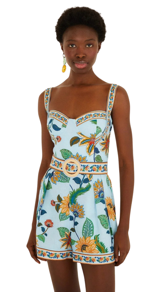 Light Blue Floral Delhi Romper