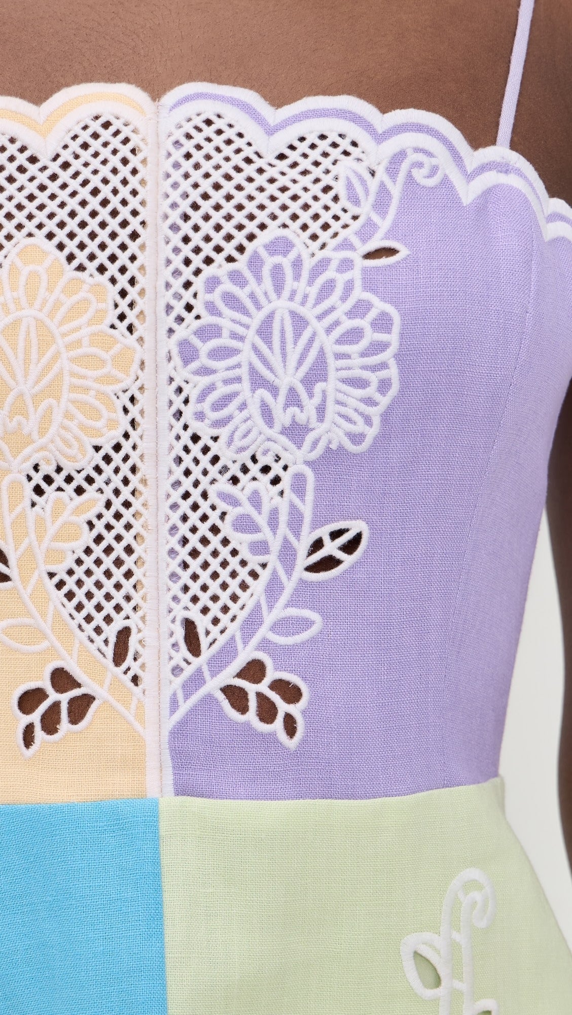 Multicolor Embroidered Midi Dress