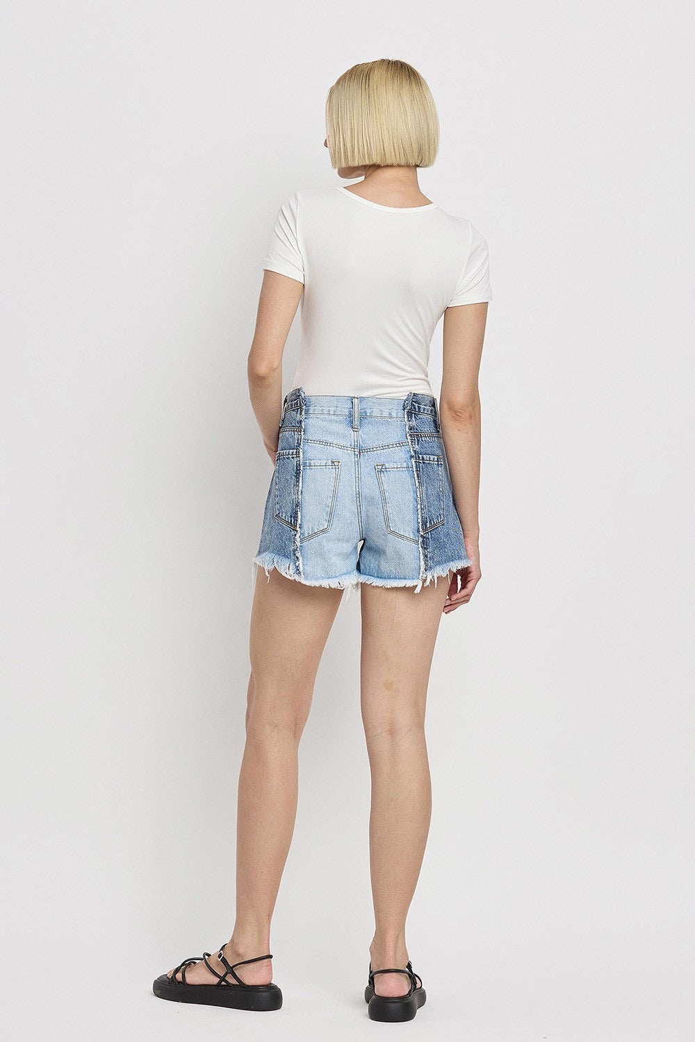 Abstracted Denim Shorts