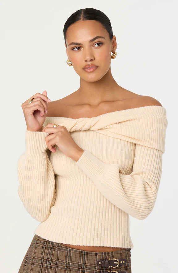 Tilde Twist Off Shoulder Sweater