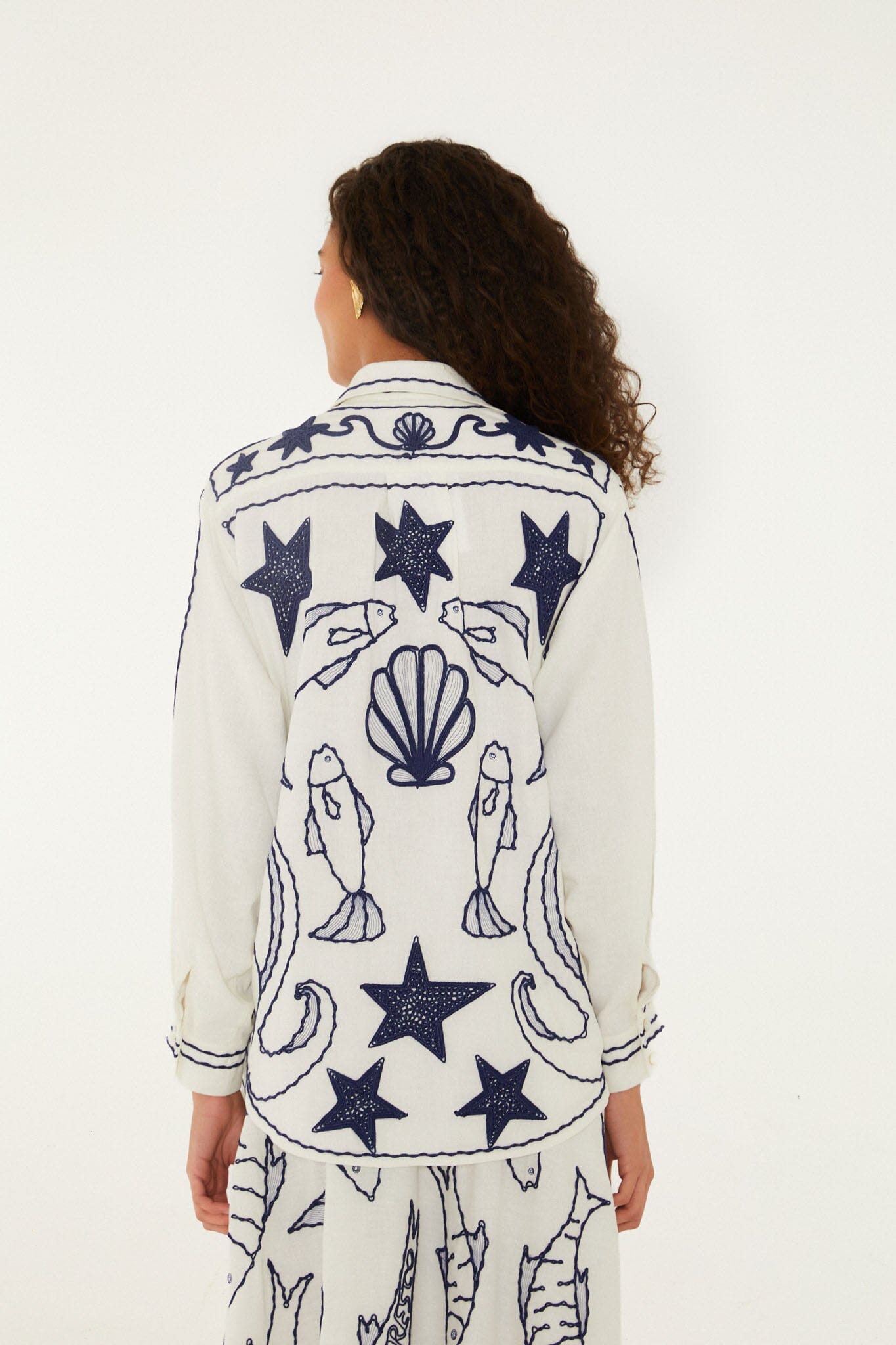 Off-White Fresh Fish Embroidered Skirt Set
