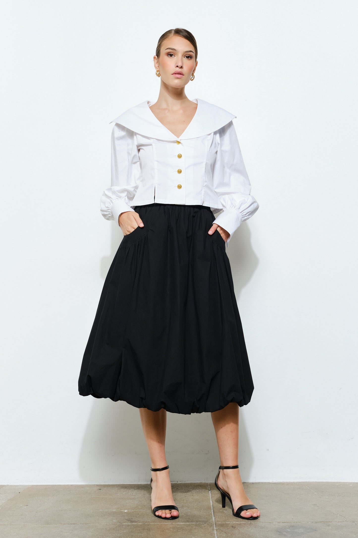 Sailor Collar Cotton Blouse