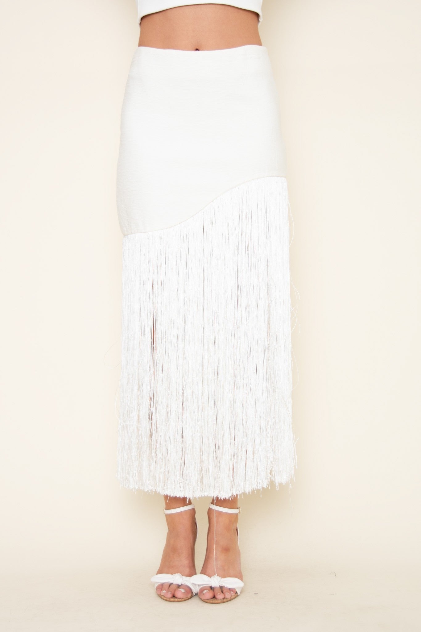 Danny Fringes skirt-white