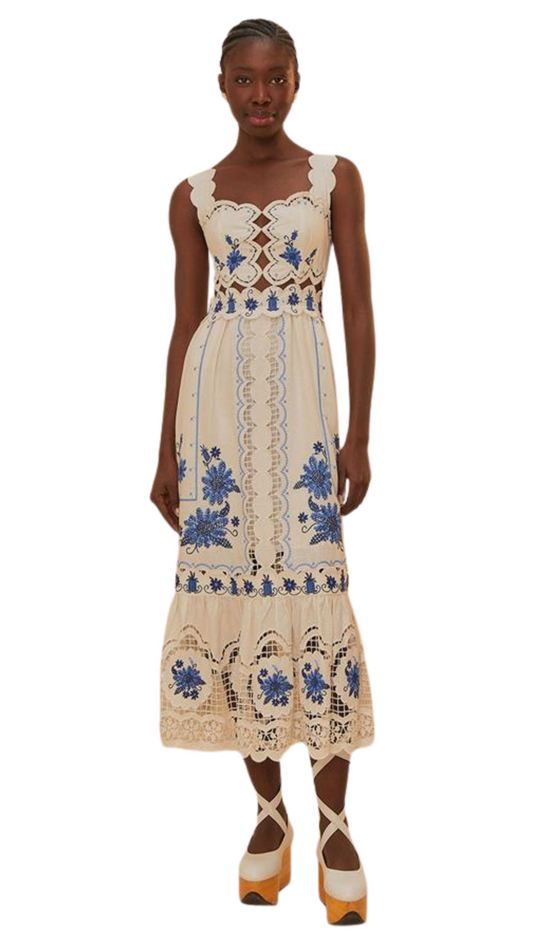 Off-White Richelieu Sunflower Midi Dress