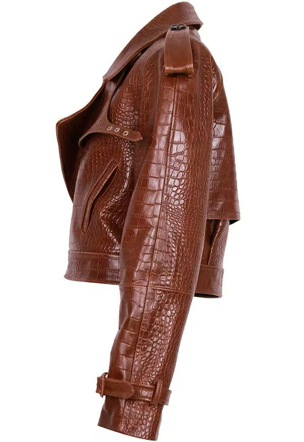 Scarlete leather jacket-Cognac