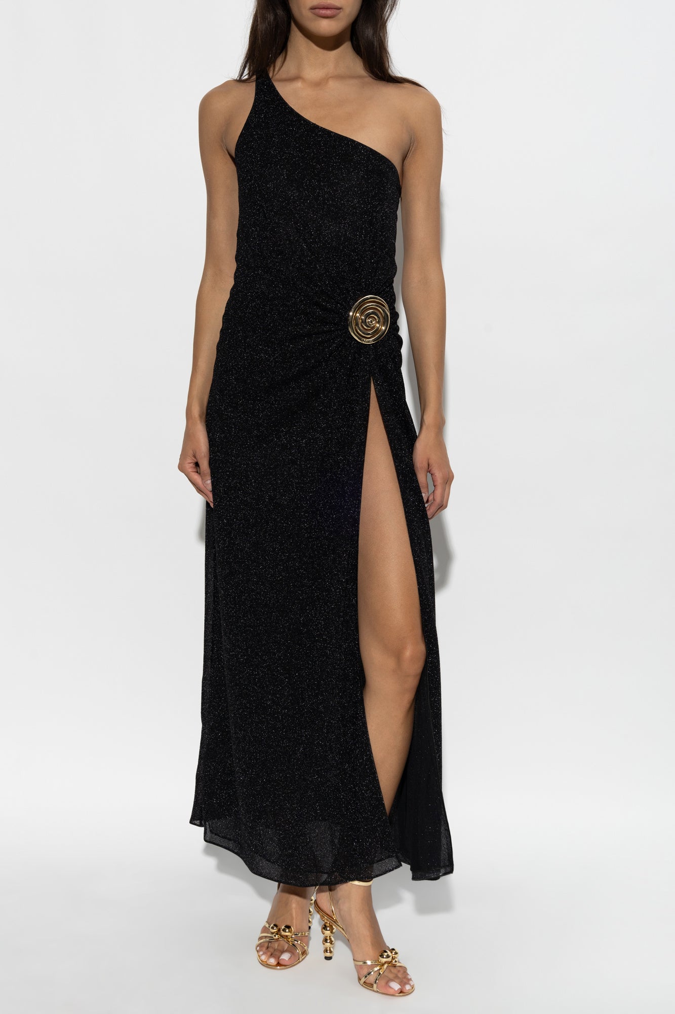 Lumiere spiral one-shoulder maxi dress