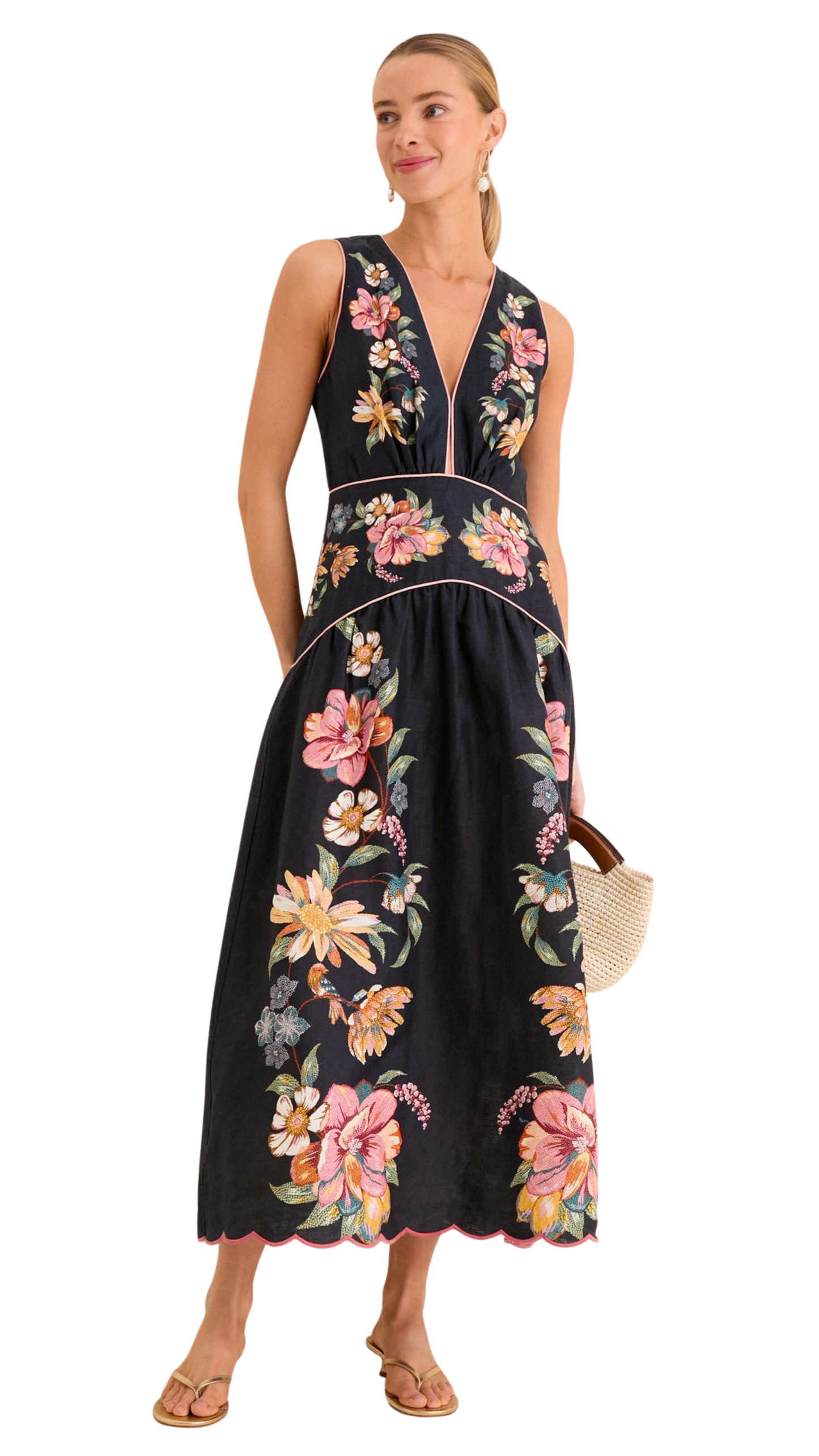 Dark Blue Maira Floral Dress