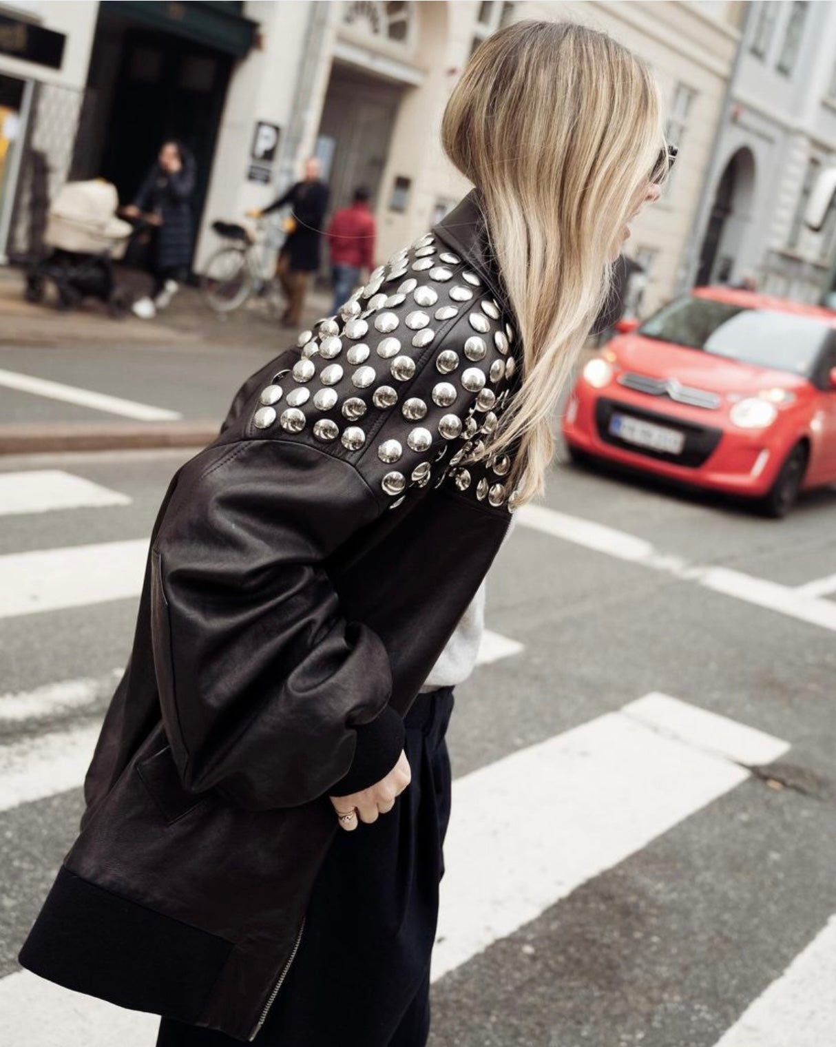 Noir studded Jacket